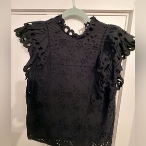 Express Black Eyelet Blouse